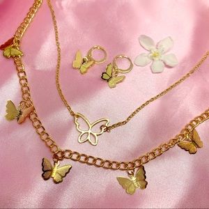 Necklace: Butterfly Charms Layered 🦋